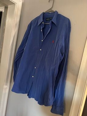 Ralph Lauren Men’s Royal Blue Long-Sleeve Button-Down Shirt